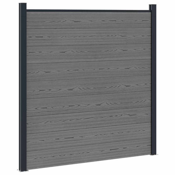 Stängselpanel 6 pcs WPC och aluminium Grå