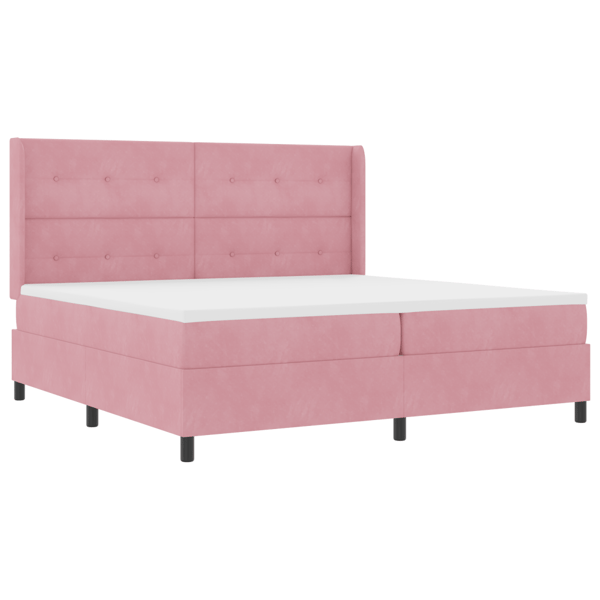 Bäddfjäder med LED-ljusslingor Rosa 200 x 200 cm Sammet