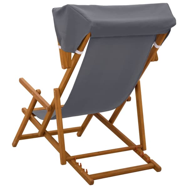 Deck Chair 2 st 3 Position Massiv Eukalyptus Trä Grå