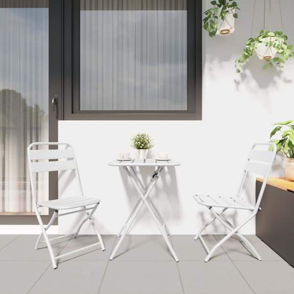 Fällstol för trädgård 2 pcs Vit 42 x 52 x 82cm