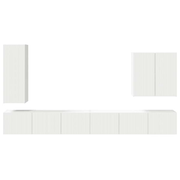TV väggskåp set Väggmonterad 6 pcs Vit