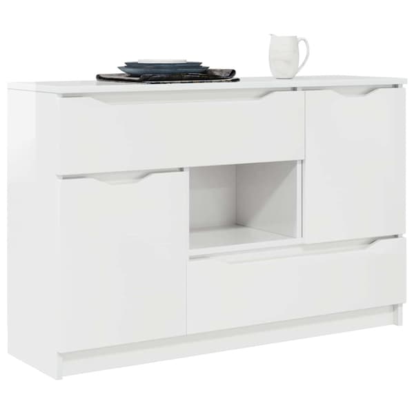Sideboard Högblanka vita 100 x 30 x 65,6 Konstruerat trä