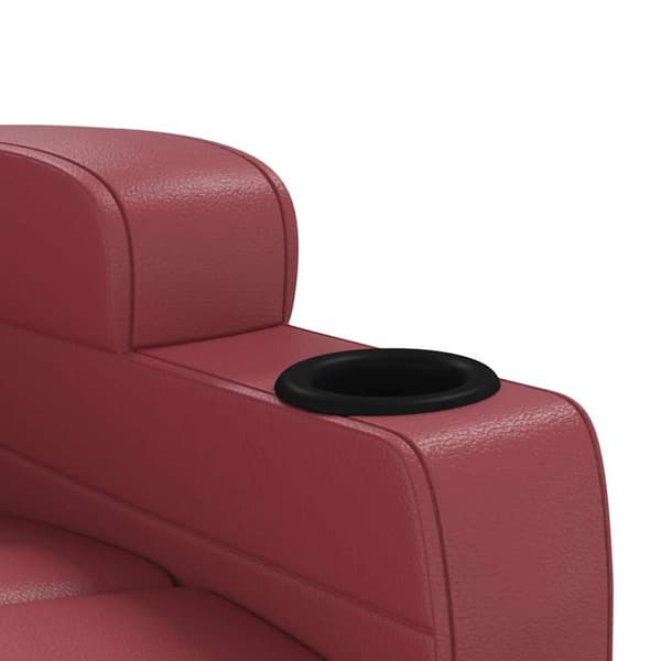 Massagefåtölj vinröd konstläder