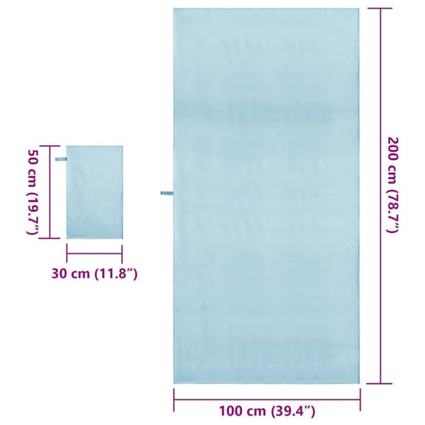 Sporthandduk Set 2 pcs Blå tyg