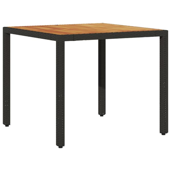 Trädgårdsmöbelset 5 pcs Svart konstrotting