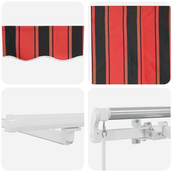 Utfällbar markis orange och brun 450 × 300 cm Tyger och Stål