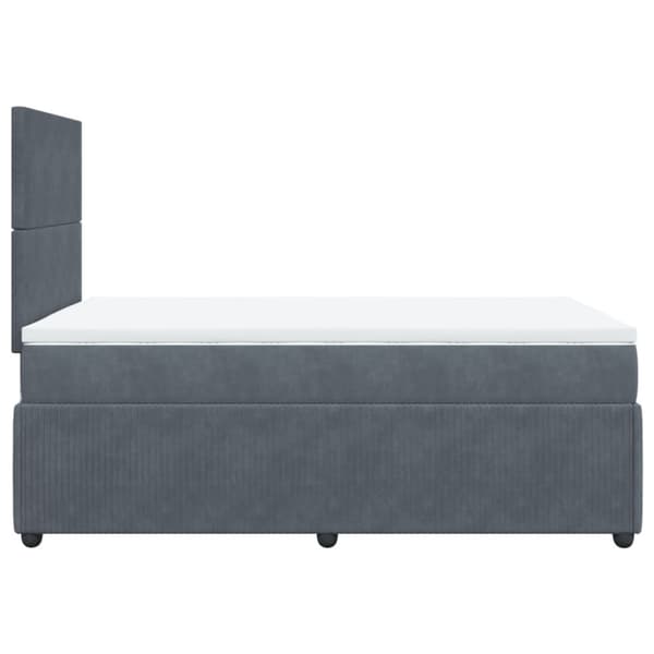 Ramsäng med madrass mörkgrå 120x190 cm sammet