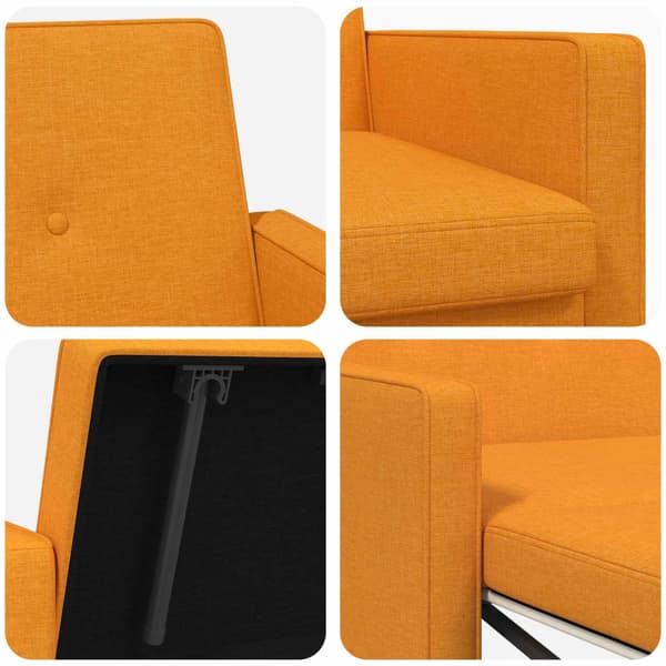 Pull Out Sofa Bed Mörkgul Tyg