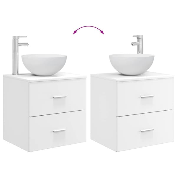 Badrumsmöbelset 2 pcs Vit Konstruerat trä