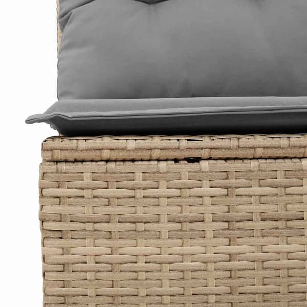 Trädgårdsoffa med kudde Beige och Grå konstrotting