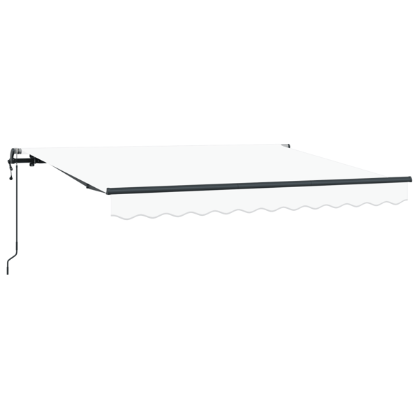 Utfällbar markis Vit 350 x 200 cm tyg