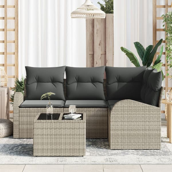Trädgårdsoffset 5 pcs Ljusgrå konstrotting