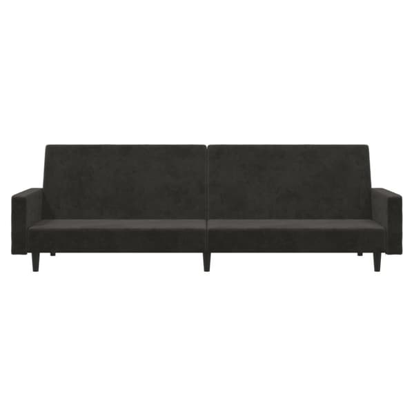 Bäddsoffa 2-sits mörkgrå sammet