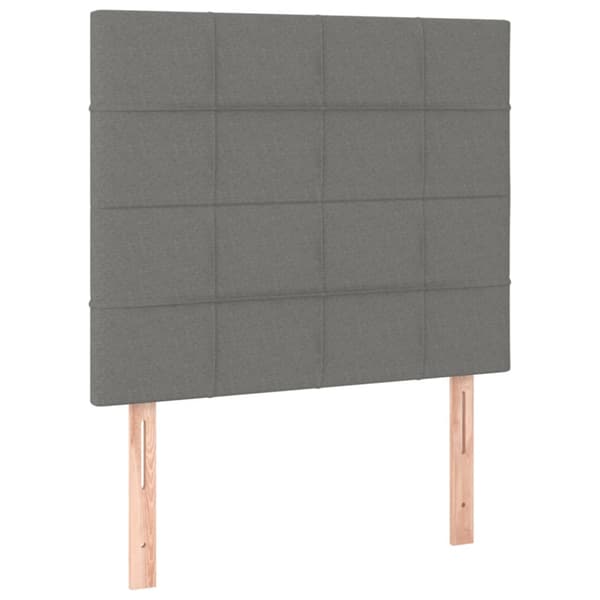 Ramsäng med madrass mörkgrå 90x190 cm tyg