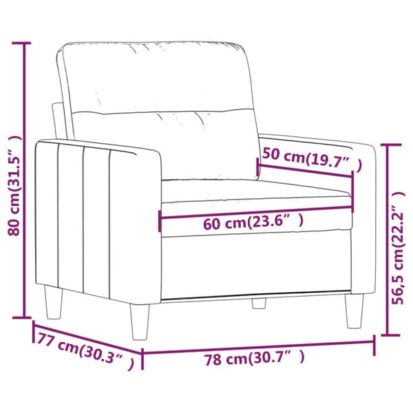 Fåtölj svart 60 cm tyg