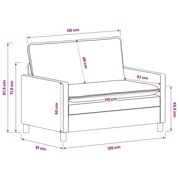 Soffa Gräddvit 126 x 81 x 87,5 cm Polyester