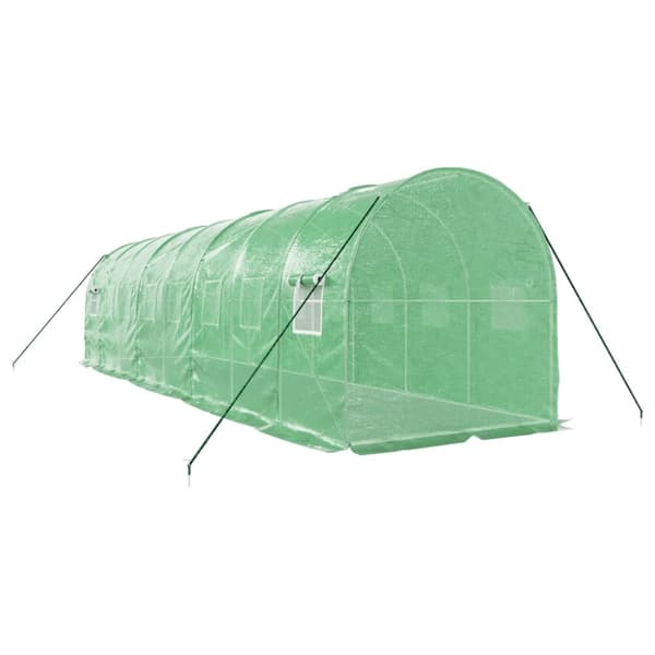 Växthus med stålram grön 16 m² 8x2x2 m