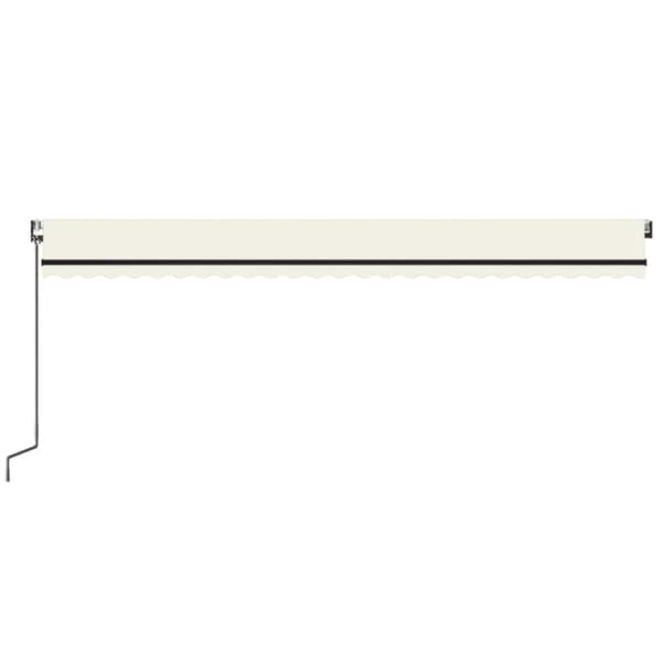 Automatisk markis med vindsensor & LED 600x350 cm gräddvit