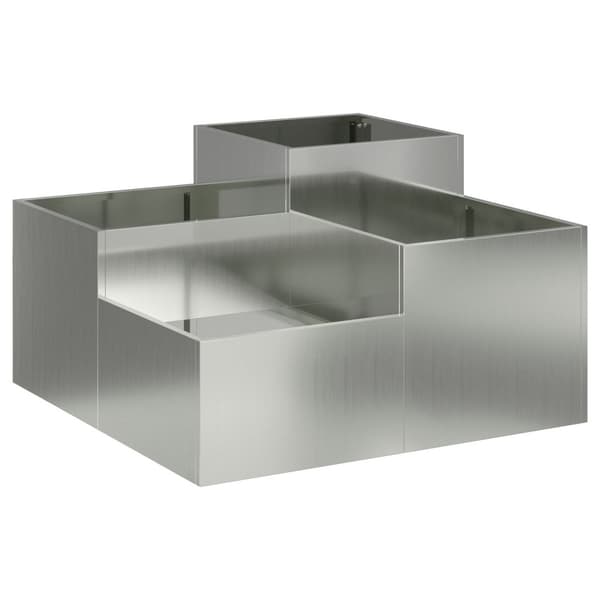 Trädgårdsplanterare Silver 80 x 80 x 48 cm Galvaniserat stål