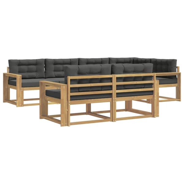 Utomhussoffset med kudde 6 pcs Vit och antracit Polyester