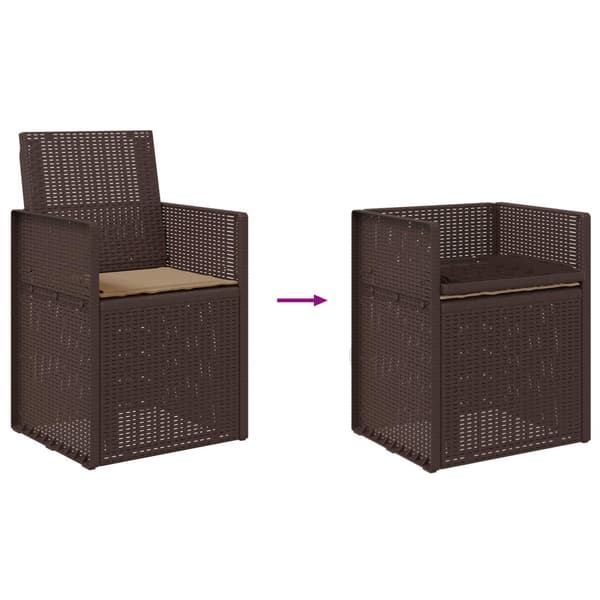 Trädgårdsmatstolar 2 pcs Brun och taupe PP