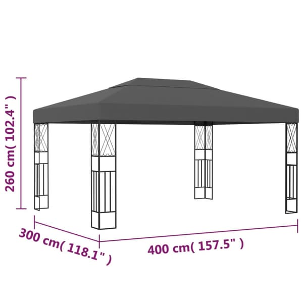 Paviljong 3x4 m antracit tyg
