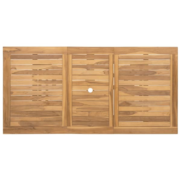 Trädgårdsmöbelset 7 pcs Brun Massivt teakträ