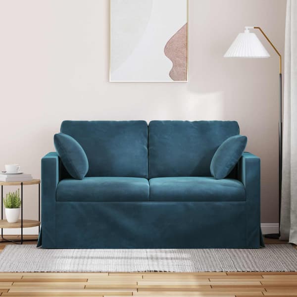 Soffa Blå 138 x 78 x 80 cm Sammet