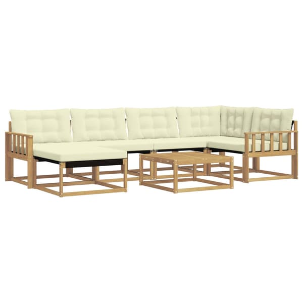 Utomhussoffset 7 pcs Vit och grädde 79 x 79 x 37 cm