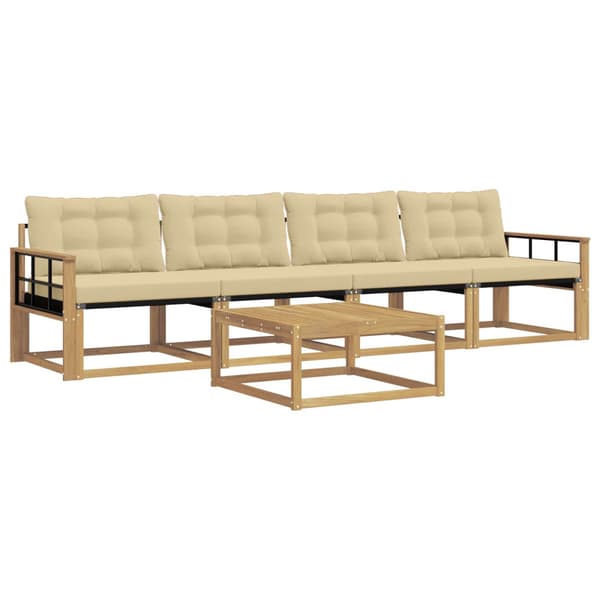 Utomhussoffset 5 pcs Vit och Beige 79 x 79 x 37 cm