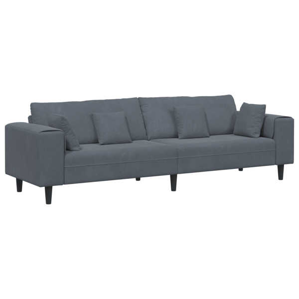 Soffa Mörkgrå 250 x 77 x 76 cm Sammet