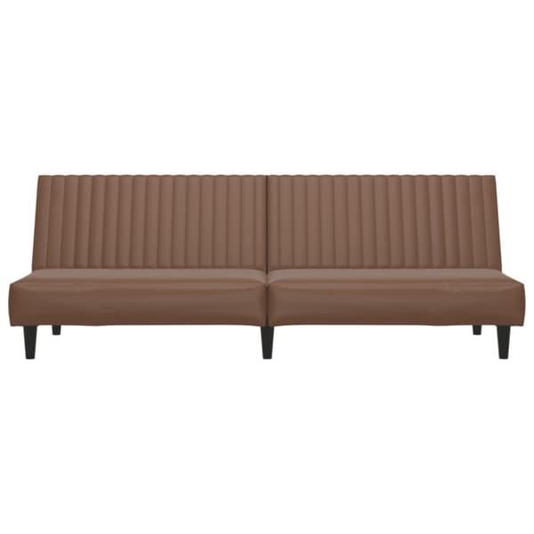 Bäddsoffa 2-sits brun konstläder