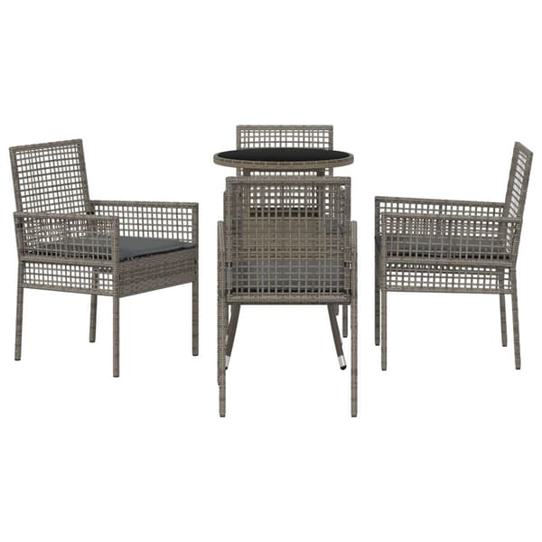 Trädgårdsmöbelset 5 pcs Grå konstrotting