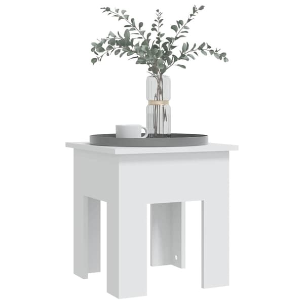 Soffbord vit 40x40x42 cm konstruerat trä