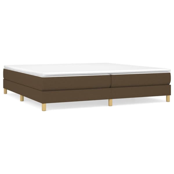 Boxspring-sängram mörkbrun 200x200 cm tyg