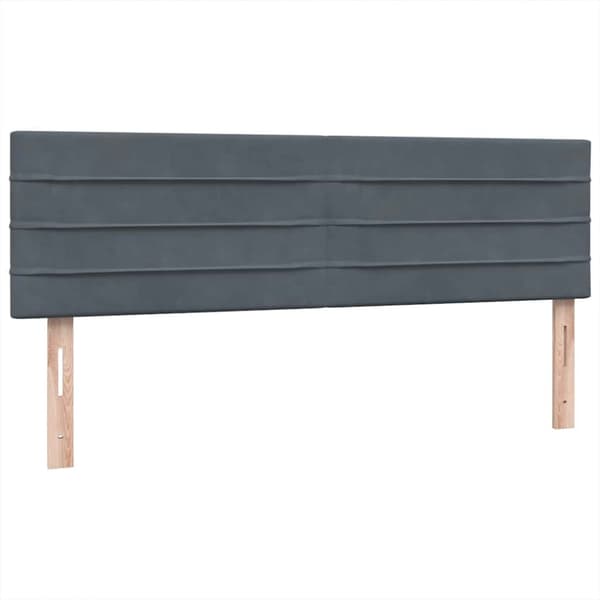 Ramsäng med madrass mörkgrå 160x210 cm sammet
