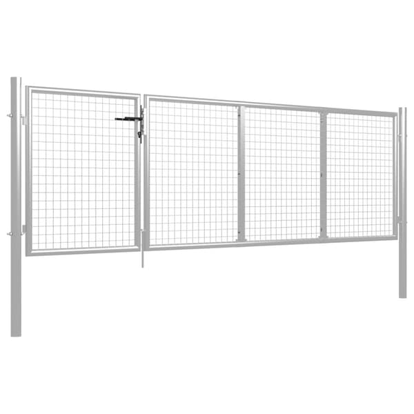 Trädgårdsgrind stål 350x75 cm silver