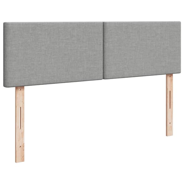 Ramsäng med madrass ljusgrå 160x200 cm tyg