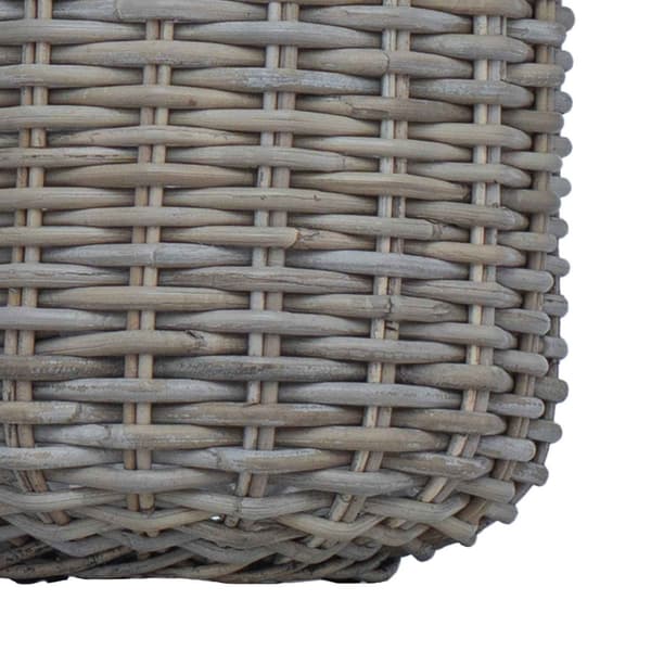 Planteringskorg med lagring 2 pcs Grå Lacak-rattan