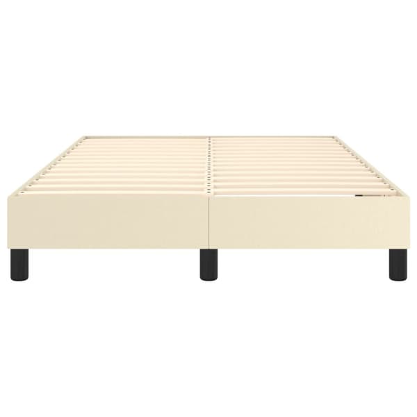 Boxspring-sängram gräddvit 120x200 cm konstläder