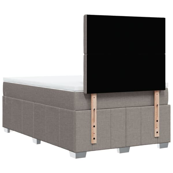 Ramsäng med madrass taupe 120x190 cm tyg
