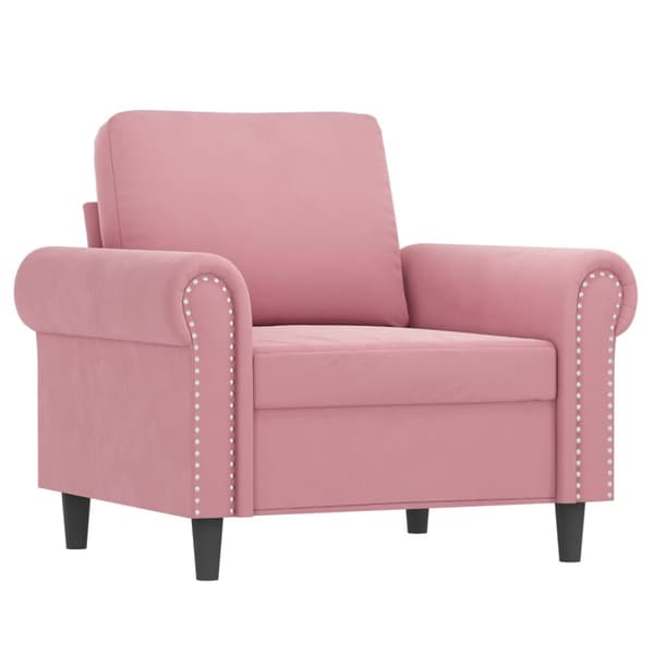 Soffgrupp med dynor 3 delar rosa sammet