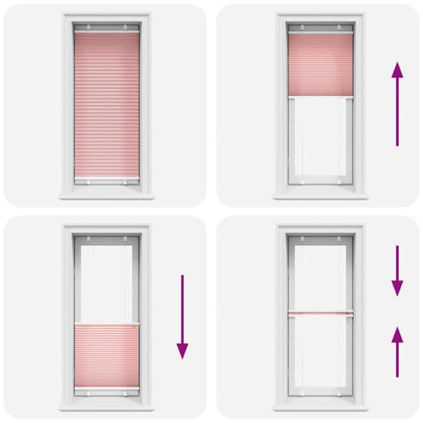 Plisserad persienn rosa 65x100cm tyg bredd 64,4cm polyester