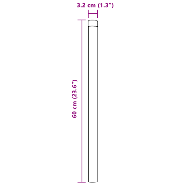 Stängselstolpe 2 pcs Grå 60 cm Pulverlackerad stål