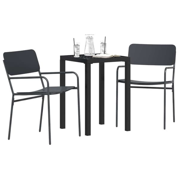 Utemöbelset 3 st Antracit Stål