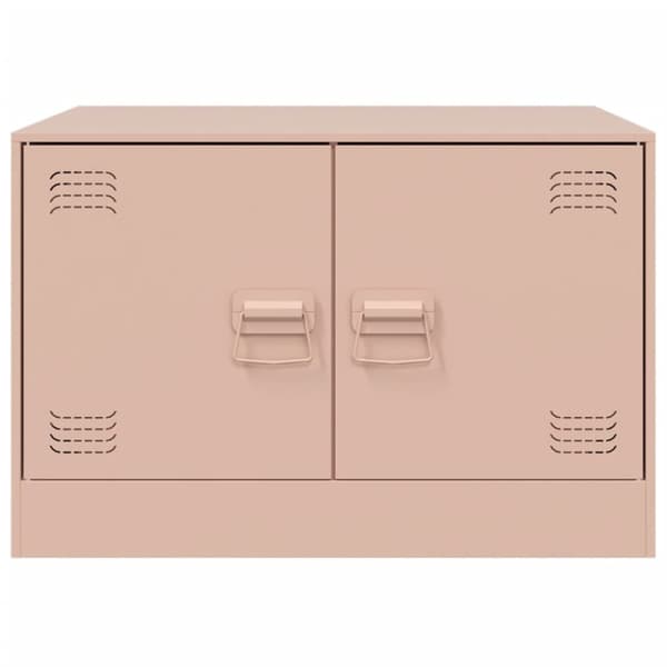 Soffbord rosa 67x50x44 cm stål