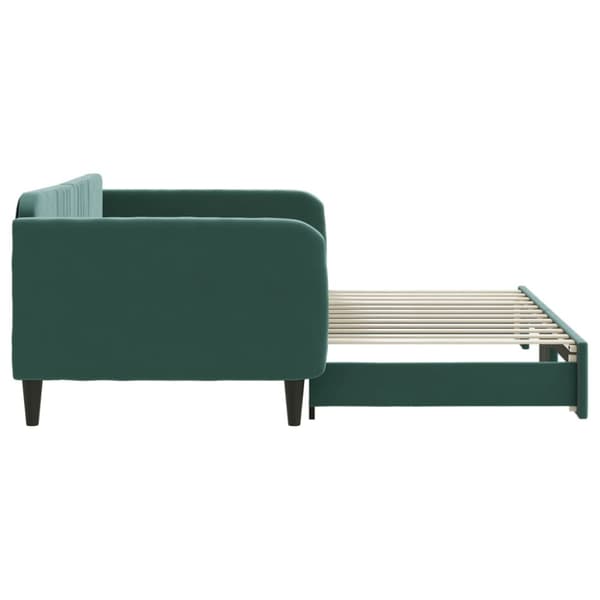 Dagbädd utdragbar mörkgrön 100x200 cm sammet