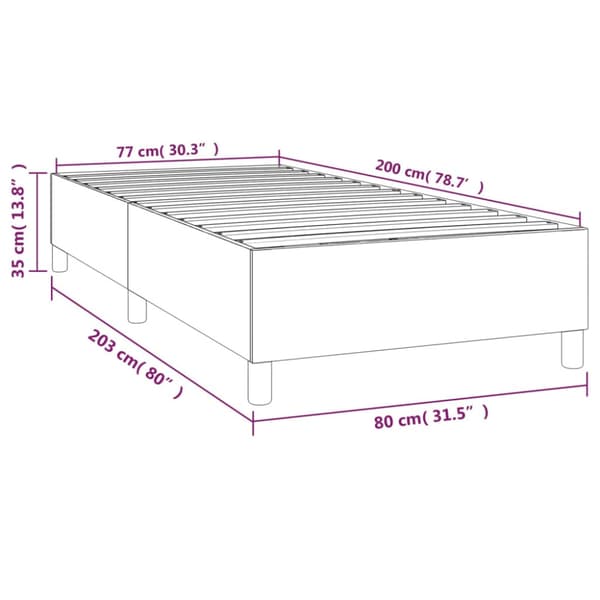 Boxspring-sängram svart 80x200 cm sammet