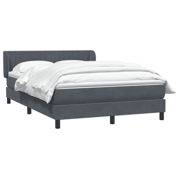 Ramsäng med madrass mörkgrå 160x210 cm sammet