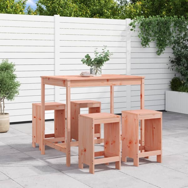 Bistroset 5 delar massivt douglasträ